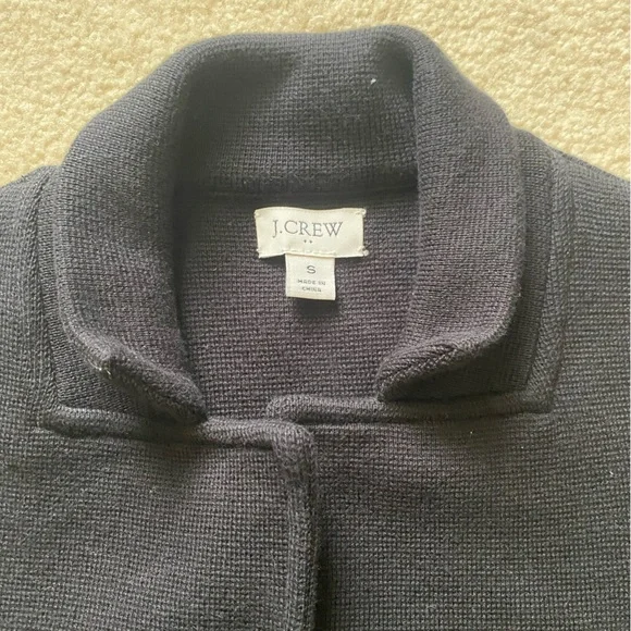 J Crew Sweater Knit Blazer Black 100% Cotton Button Front Black Size Small - Picture 3 of 8
